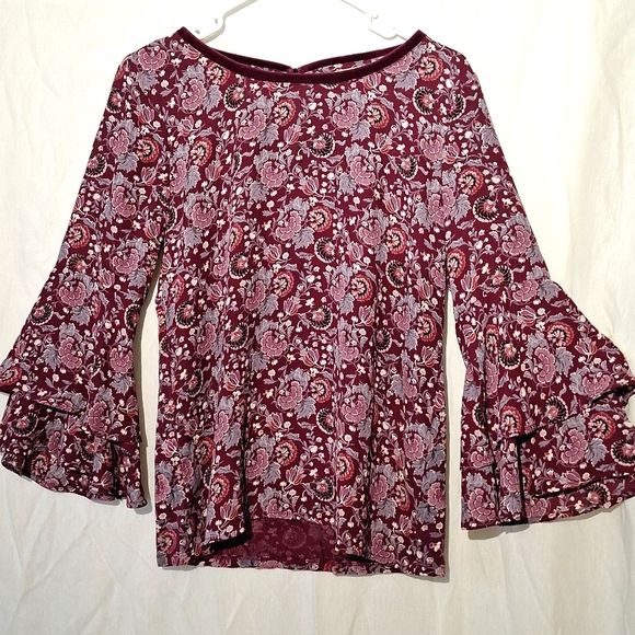 Floral Boho Blouse, LOFT, sz 2, NWOT - Picture 3 of 12